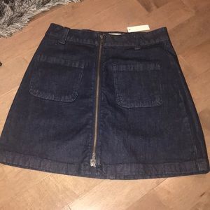 Dark wash denim skirt